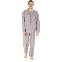 Haigman Men's Men's Cotton Rich Easy Care Marl Effect Pyjama Set in Grey | Size: Large