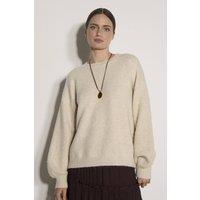 Apricot Women's Bow Back Soft Jumper in Stone | Size: 8