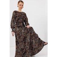 Big Dart Women's Floral Viscose Crepe Maxi Dress in Brown | Size: Medium