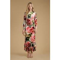 Oasis Women's Velvet Rose Print Maxi Dress | Size: 12