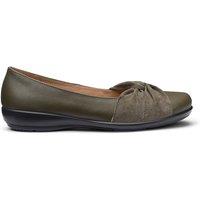 Hotter Women's 'Lark' Ballerinas in Khaki | Size: 3