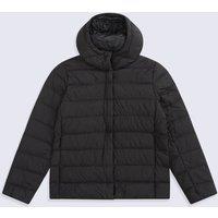Animal Women's Lightweight Water Resistant Packable Warm Hooded Puffer Down Jacket in Jet Black | Size: 6