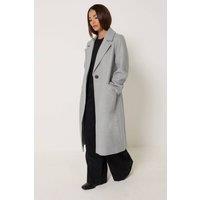 PixieGirl Women's Petite Longline City Coat in Light Grey | Size: 8