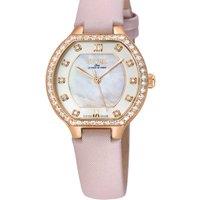 Gevril Women's Lugano Swiss Diamond Watch, 316L SS IPRG Case, Handmade Leather Strap in Rose Gold