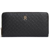 Tommy Hilfiger Women's Icon Large Monogram Zip-Around Wallet Black