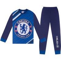 Chelsea FC Boy's Kids Sublimation Long Pyjamas in Royal | Size: 7-8 Years