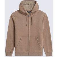 Animal Men's 'Samuel' Full Zip Lightweight Sherpa Lined Cotton Relaxed Fit Hoodie in Tan | Size: Medium