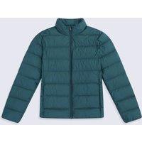 Animal Men's Lightweight Water Resistant Packable Warm Hooded Puffer Down Jacket in Mid Blue | Size: Small