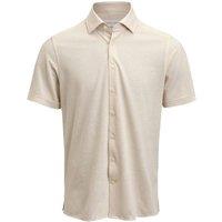 J Harvest & Frost Men's Indigo Bow 133 Cotton Blend Tailored Short-Sleeved Shirt in Light Sand | Size: XL