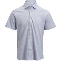 J Harvest & Frost Men's Indigo Bow 133 Cotton Blend Tailored Short-Sleeved Shirt in Blue | Size: Small