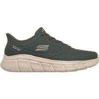 Skechers Men's BOBS B Flex Duraleather Lace-Up Slip-Ins Trainers Olive | Size: 11