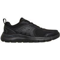 Skechers Men's Arch Fit Summits Duraleather Lace-Up Trainers Black | Size: 11