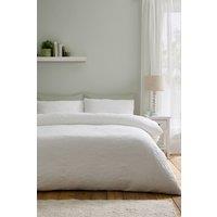 Catherine Lansfield Jacquard Leaves Duvet Cover Set in White | Size: Single