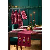 Catherine Lansfield 'Christmas Nutcracker' Cotton Dining Table Runner in Plum