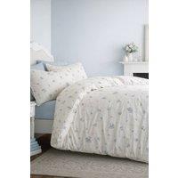 Bianca Vintage Rosebud Lace 100% Cotton Duvet Cover Set in Blue | Size: Single