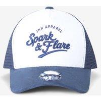 Spark & Flare Adjustable Snapback Trucker Cap - White x Navy