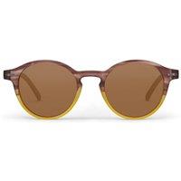 Spark & Flare Palermo Round Sunglasses - Walnut x Amber