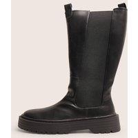 Public Desire Women's Andi Black Knee high Chunky Sole Boots | Size: 7