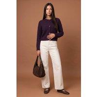 Urban Bliss Women's Wool Blend Cropped Cardigan in Purple | Size: Small