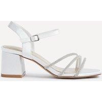 Linzi Women's Mariah Wide Fit Bridal Ivory Diamante Heels in White | Size: 7-Wide Fit