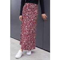 Roman Women's Scatter Floral Print Skirt in Red | Size: 10