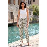 Roman Women's Classic Floral Print Stretch Trouser in Khaki | Size: 16