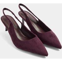 Long Tall Sally Women's Slingback Kitten Heel In Standard Fit in Burgundy | Size: 7