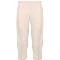 MyShoeStore Women's Elasticated Waist 3/4 Cropped Capri Trousers in Beige | Size: 20