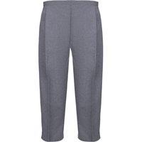 MyShoeStore Women's Elasticated Waist 3/4 Cropped Capri Trousers in Grey | Size: 12