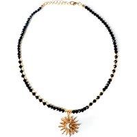 Luxe Tones Women's Riri Black Beaded Boho Celestial Pendant Necklace