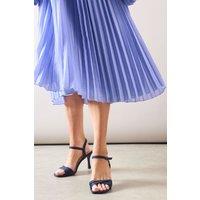 Wallis Women's Wide Fit Sally Soft Twist Front High Stiletto Heel Sandals in Navy | Size: 7