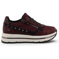Infinity Leather Women's Mustang Lace-Up Trainers Platform Sneakers - M0332001 in Burgundy | Size: 5
