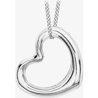 T.H.Baker Women's 9ct White Gold Open Heart Necklace 5.61.8659 in Silver | Size: 18 inches