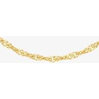 T.H.Baker Women's 9ct Yellow Gold 51cm Diamond-Cut Twisted Curb Chain | Size: 51 cm