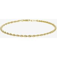 T.H.Baker Women's 9ct Yellow Gold 18cm Hollow Rope Chain Bracelet 1.22.0781 | Size: 18 cm