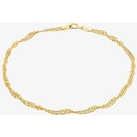 T.H.Baker Women's 9ct Yellow Gold 19cm Twisted Curb Chain Bracelet 1.23.6582