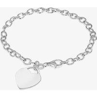 T.H.Baker Women's Sterling Silver 19cm Heart Charm Bracelet 8.24.6602