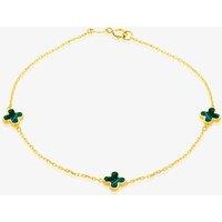 T.H.Baker Women's 9ct Yellow Gold Malachite Petal Bracelet 1.29.1622