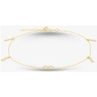 T.H.Baker Women's 9ct Yellow Gold Infinity Anklet 1.28.0145