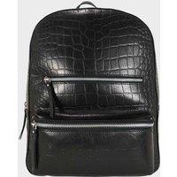 Assots London Women's OSCAR' Full Grain Croc Leather Laptop Backpack in Black