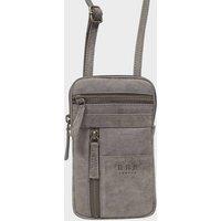Real Hide Bags Women's 'BROOKE' Real Leather Mobile Phone Crossbody Bag in Mid Grey