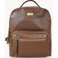 Assots London Women's ANGEL' Nappa Full Grain Leather Zip-top Backpack in Tan