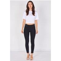 ELAINA FASHION Women's High Waisted Skinny Fit Stretch Jeans in Black | Size: 10