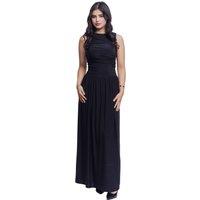AVINCI Women's BLACK DRAPED BODICE JERSEY FLOWY SKIRT STYLE EVENING DRESS | Size: 8