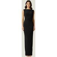 AVINCI Women's Black Draped Formal Occasions Maxi Dress | Size: 8