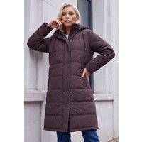 Roman Women's Petite Oversized Puffer Coat in Chocolate | Size: 14