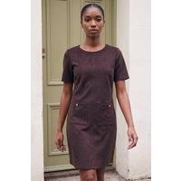 Roman Women's Petite Faux Suede Dress in Dark Brown | Size: 14