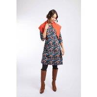 Weird Fish Women's Starshine Printed Jersey Dress in Orange | Size: 14