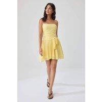 WOVCOR Women's Strapless Sleeveless Mini Dress in Yellow | Size: XS