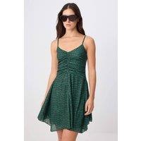 WOVCOR Women's V Neck Sleeveless Gathered Mini Dress | Size: Medium